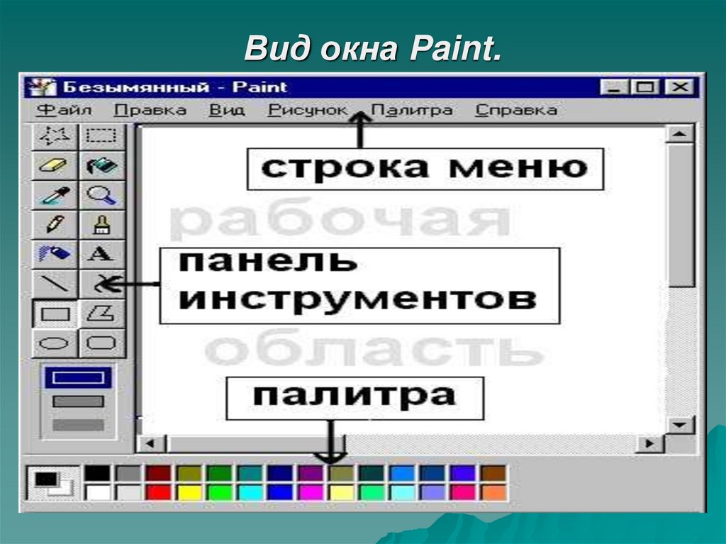 Какая команда запускает paint. Панель инструментов Paint. Строка меню в Paint. Элементы окна графического редактора Paint. Элементы окна программы Paint.