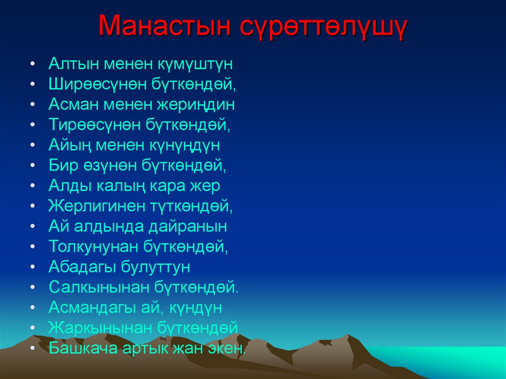 Манастын сүрөттөлүшү