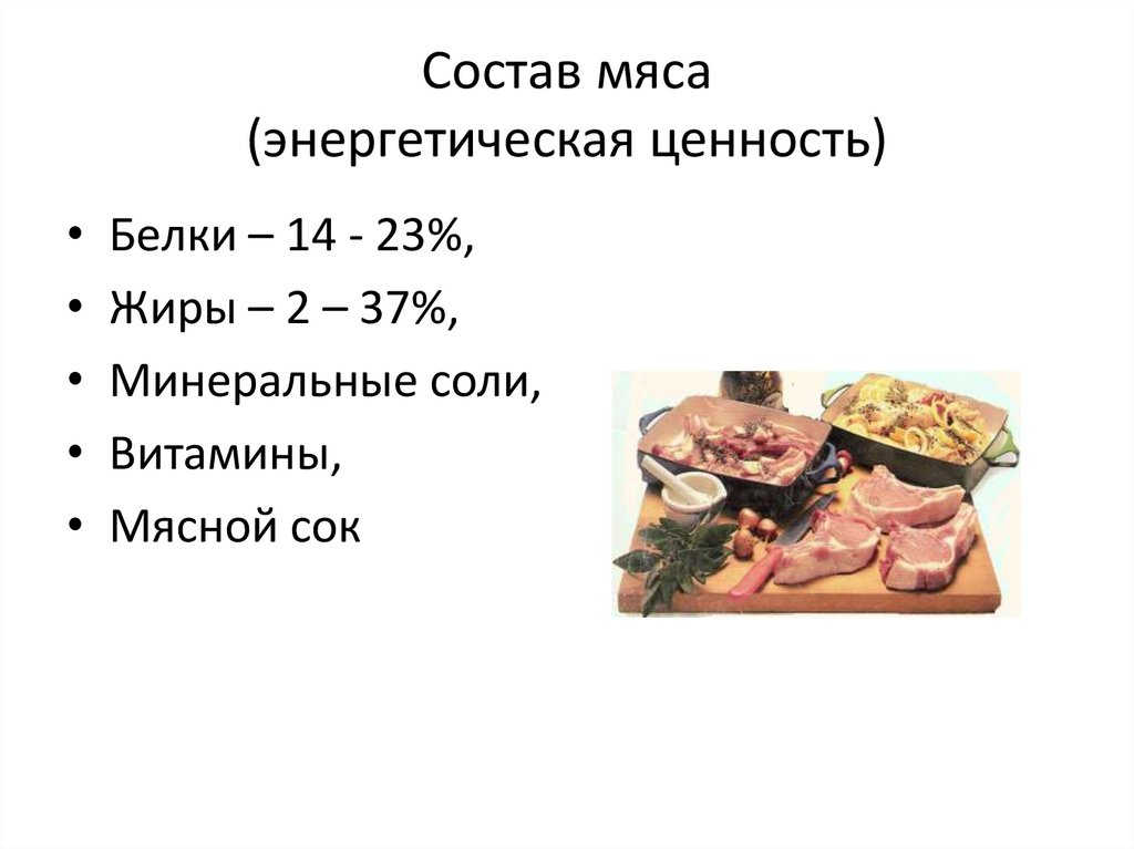 Состав мяса