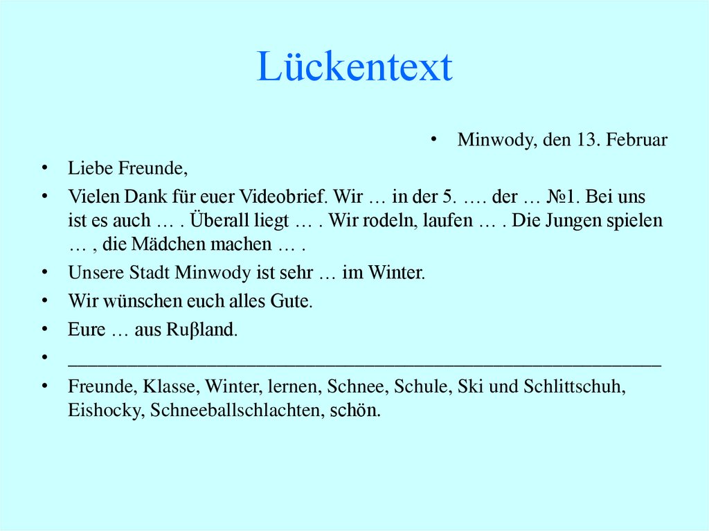 Lückentext