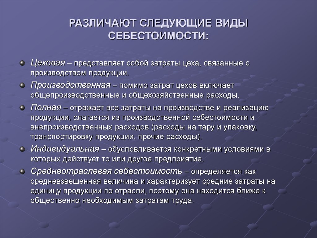 Презентация по себестоимости