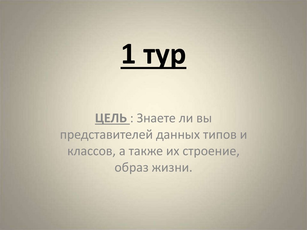 Дали представитель. Цель тура. 1. Представители данного класса?.