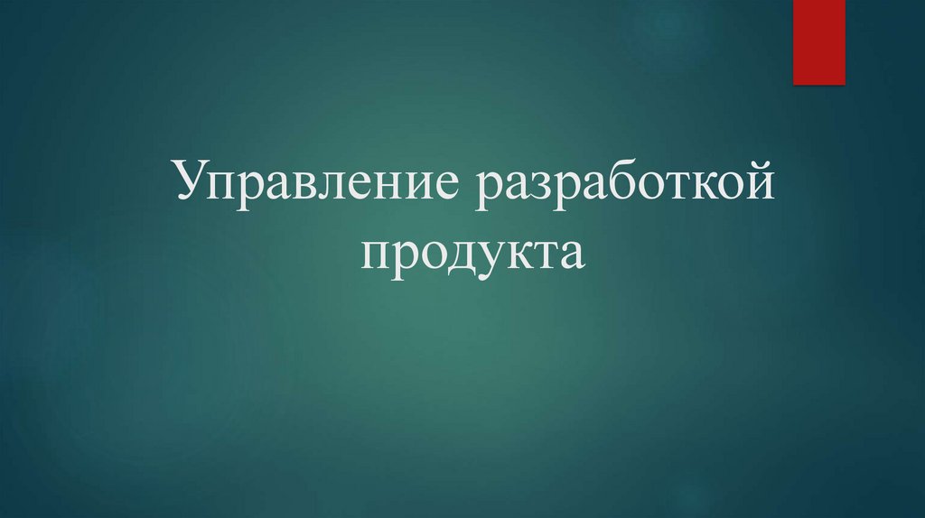 Управление разработкой продукта