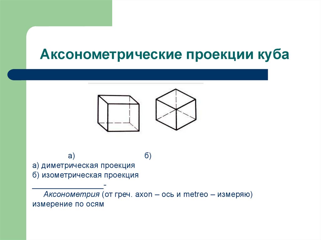 Изометрия куба чертеж