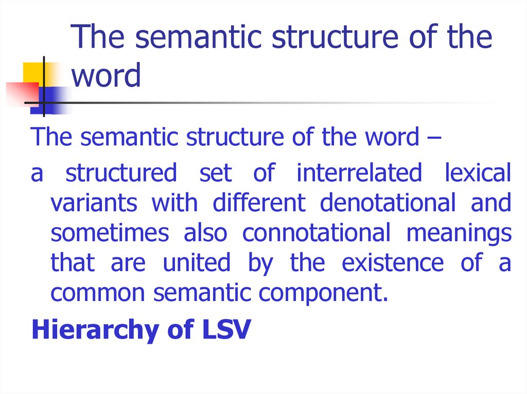 The semantic structure of the word