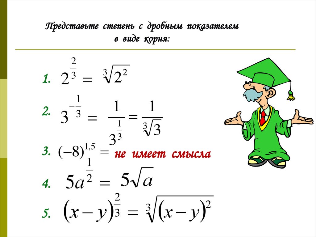 Степень с рациональным показателем презентация