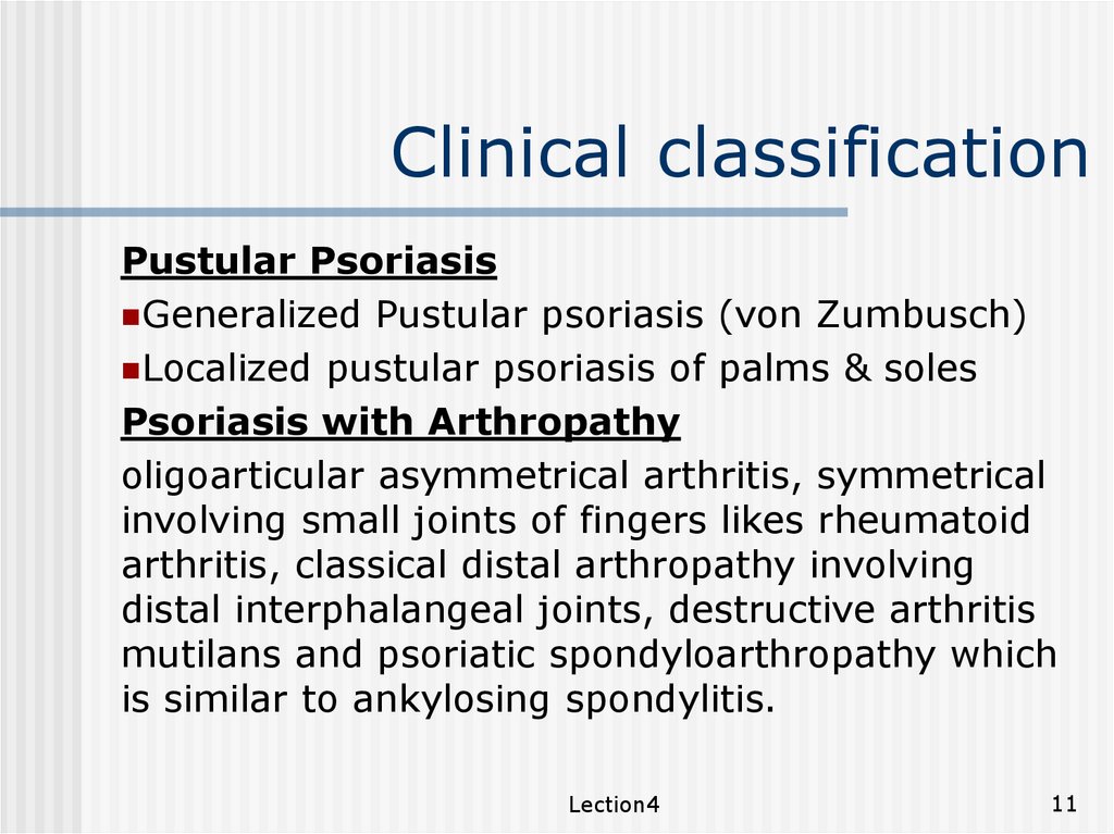 pustular psoriasis classification)