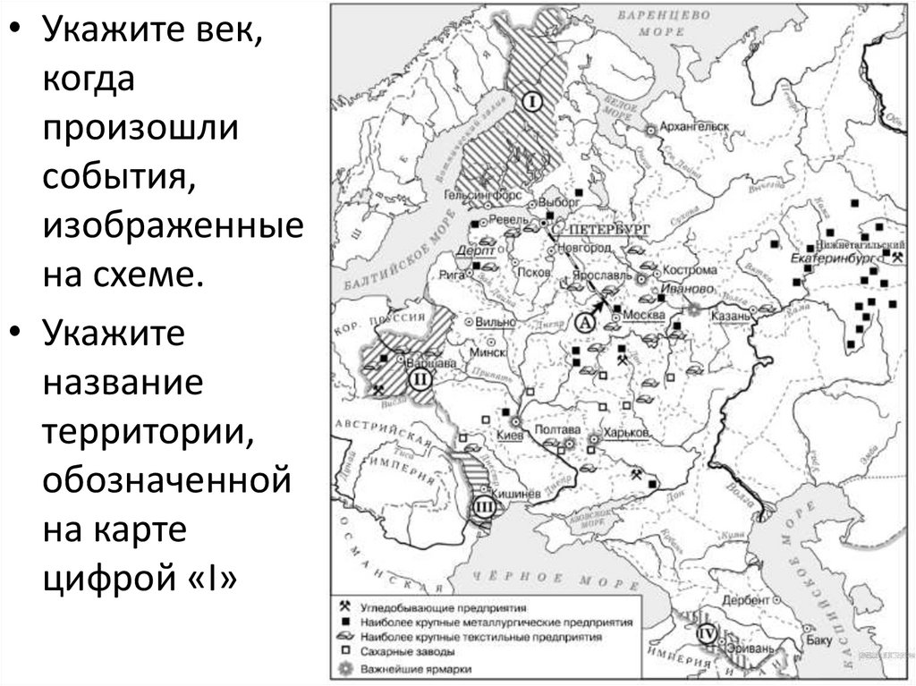 Укажите век когда произошли события изображенные на схеме