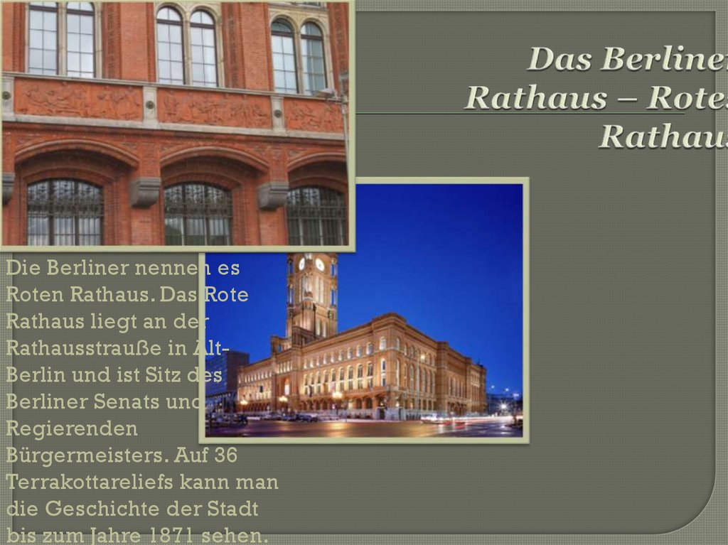 Das Berliner Rathaus – Rotes Rathaus