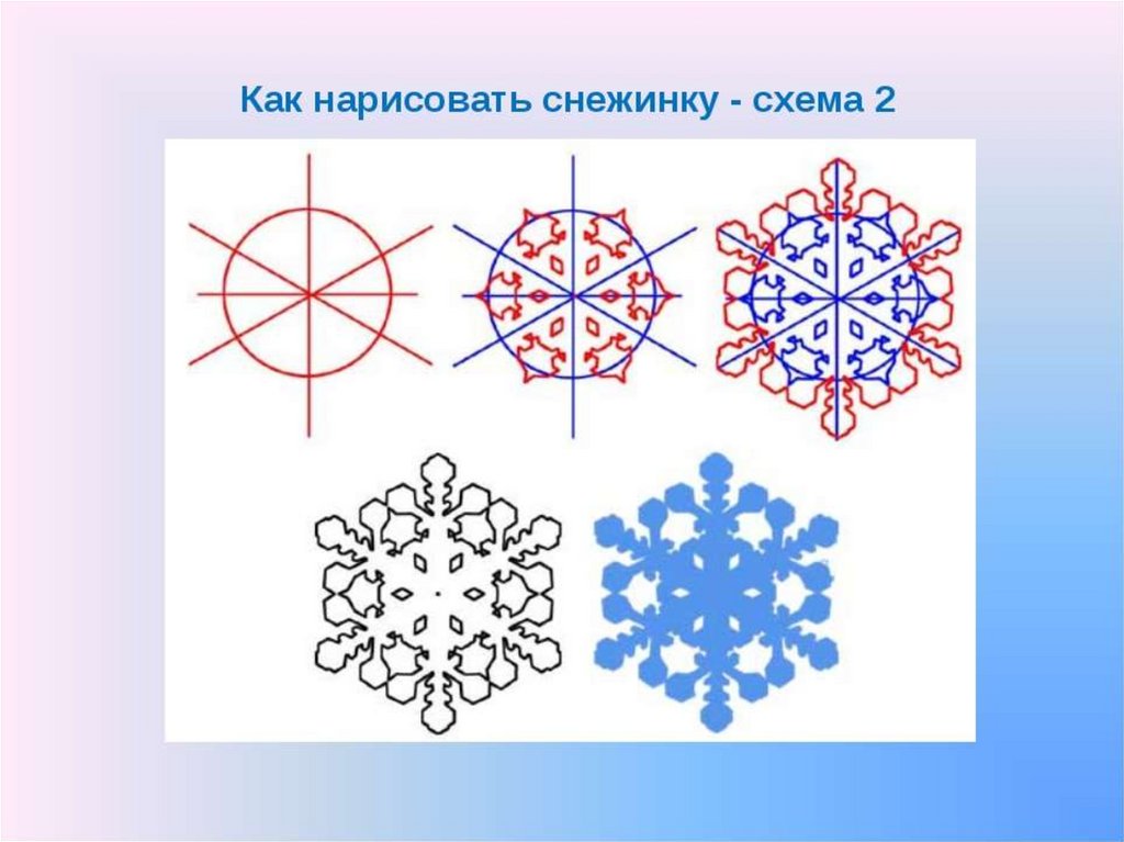 Как делать снежинки рисовать