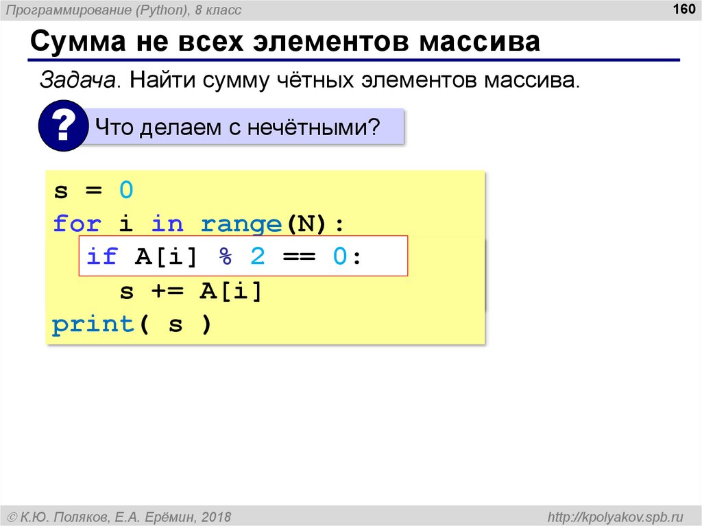 Массив в питоне презентация