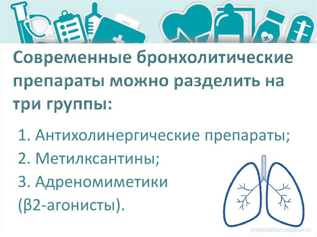 Лекарства бронхолитики - online presentation
