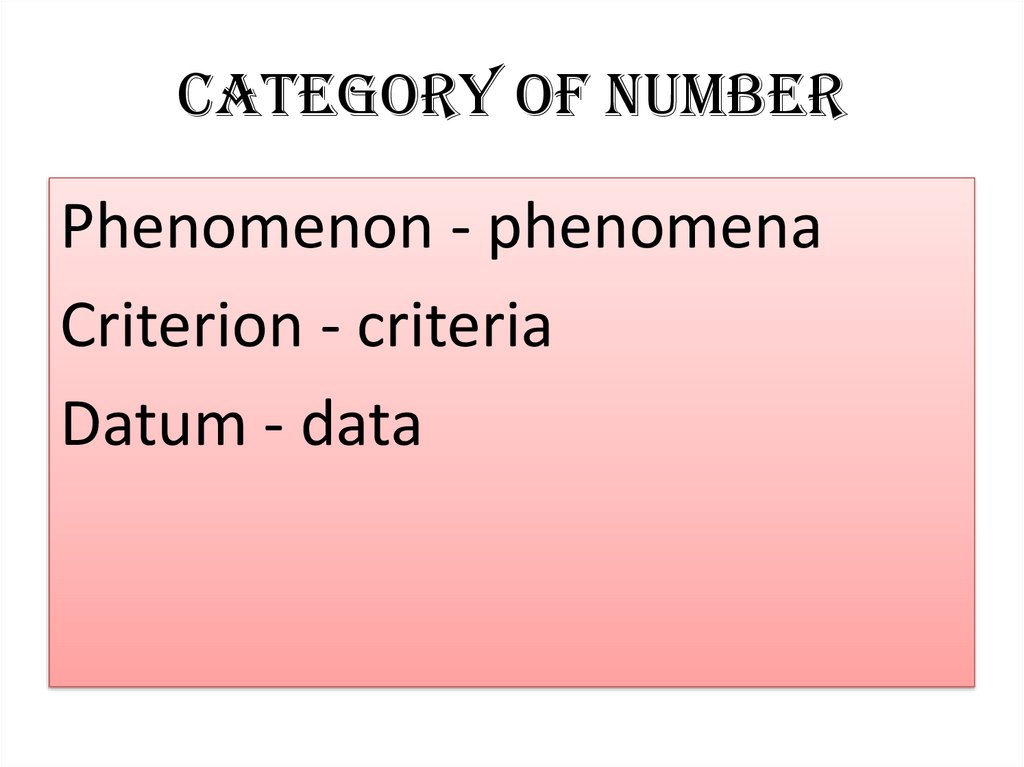Category of Number