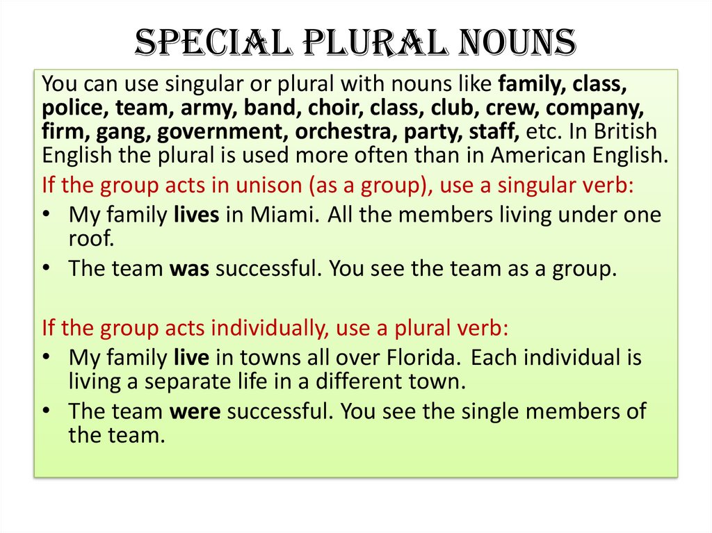 Special Plural Nouns