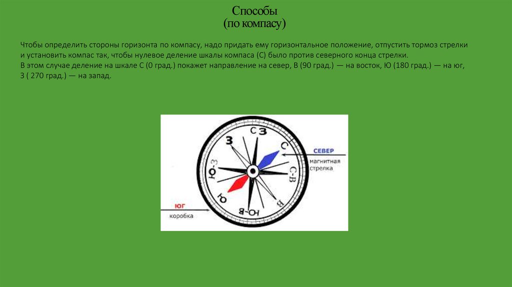 Компас определить стороны света