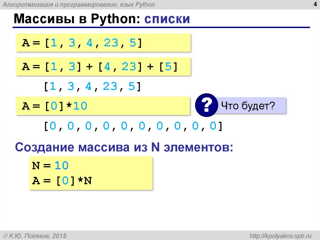 Списки питон презентация