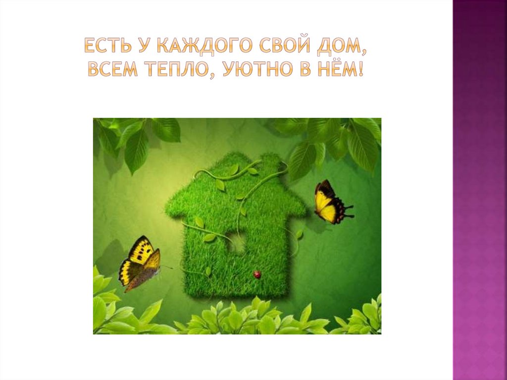 Есть у каждого свой дом, всем тепло, уютно в нём!
