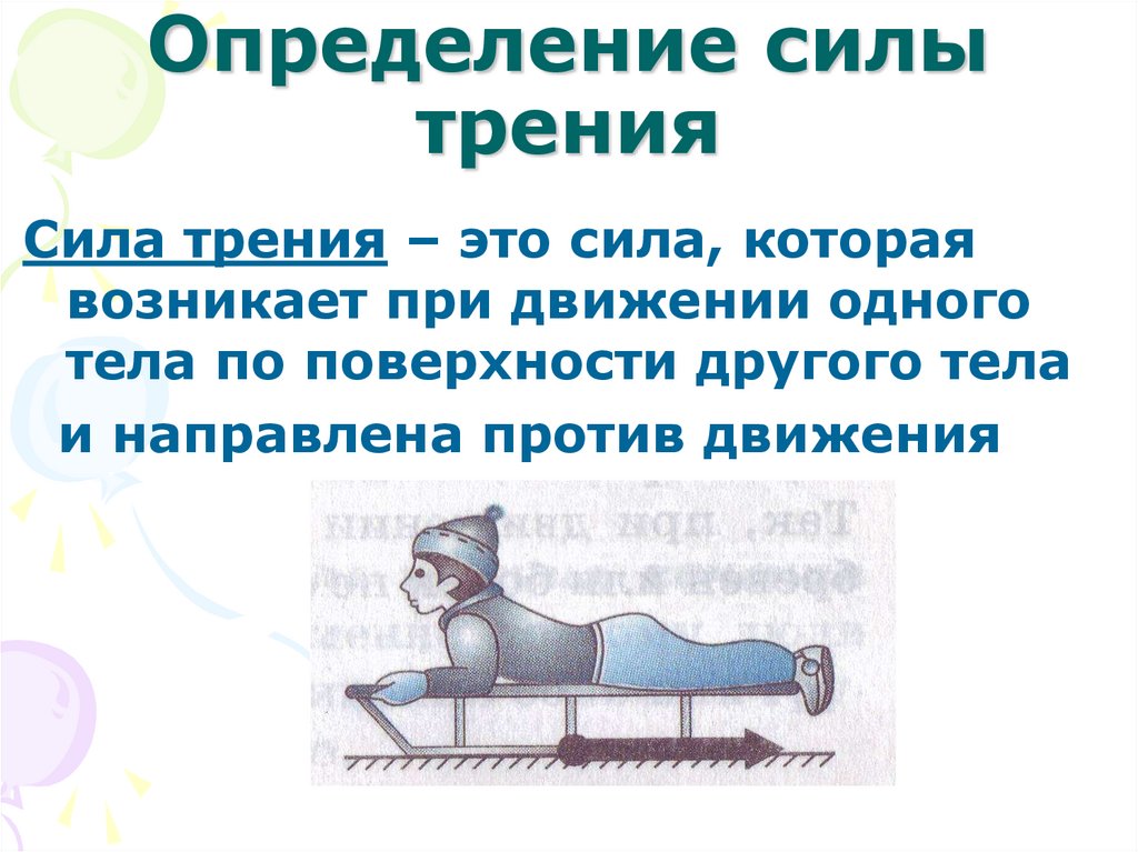 Определение силы трения