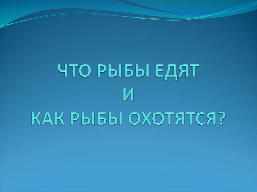 ЧТО РЫБЫ ЕДЯТ И КАК РЫБЫ ОХОТЯТСЯ?