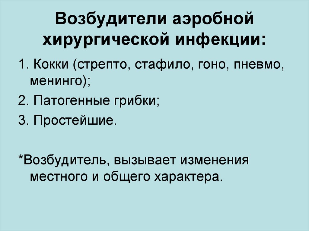 Острая аэробная хирургическая инфекция презентация