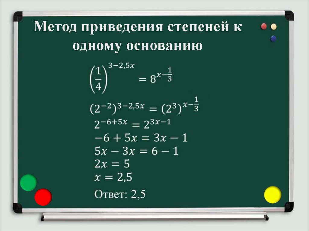 Метод приведения степеней к одному основанию