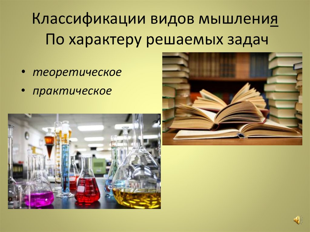Классификации видов мышления  По характеру решаемых задач