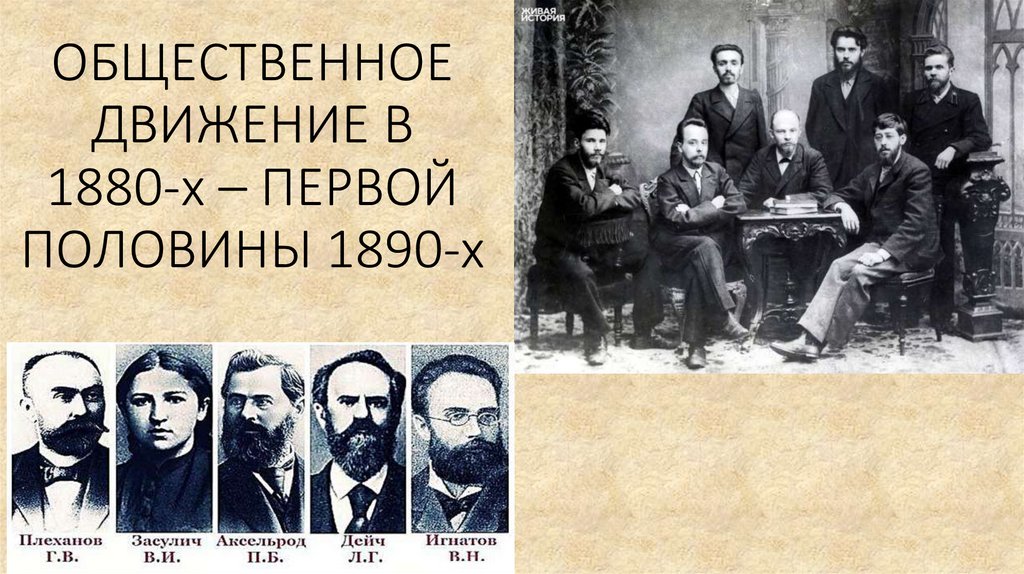 Общественное движение в 1880 х первой половине 1890 х гг презентация 9 класс