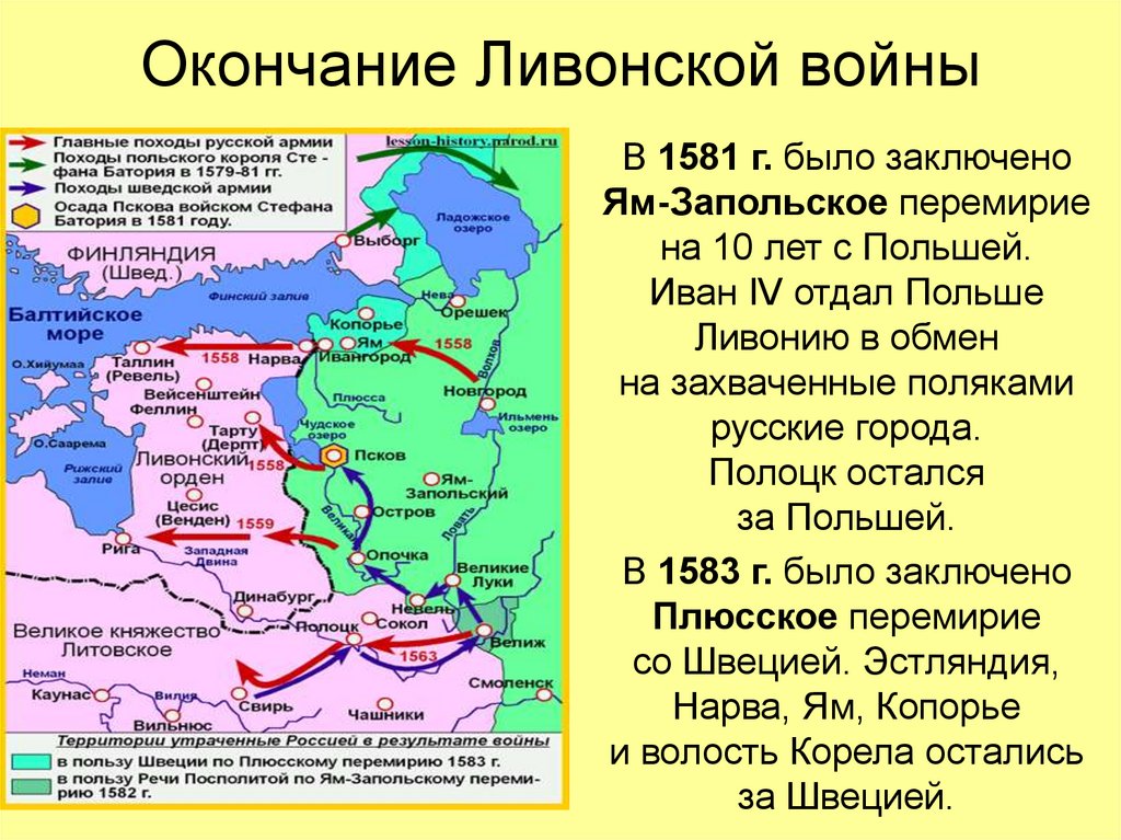 На схеме обозначено государство возникшее в ходе ливонской войны период к которому относится