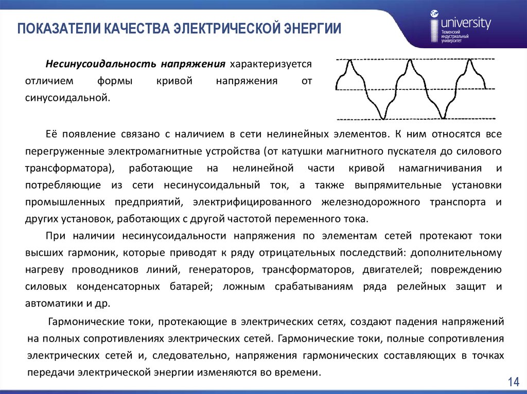 Показатели электрической энергии