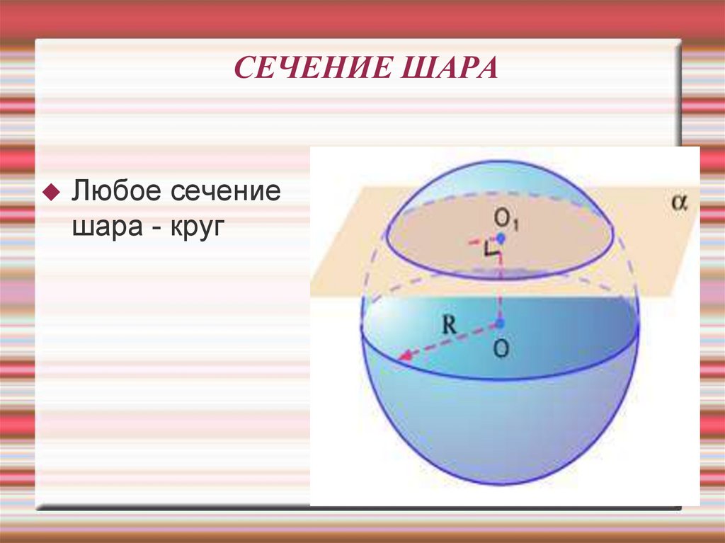 Площадь сечения шара