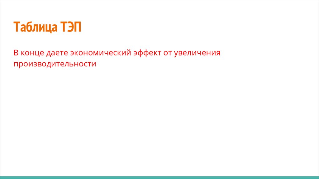 Таблица ТЭП