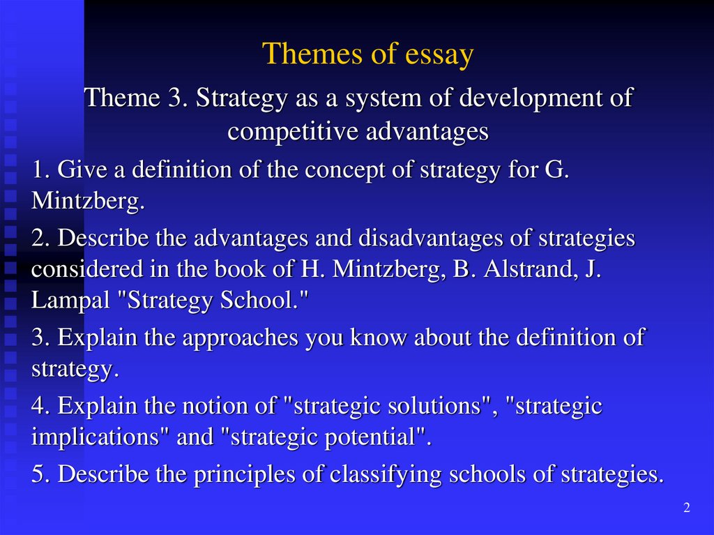 Themes of essay