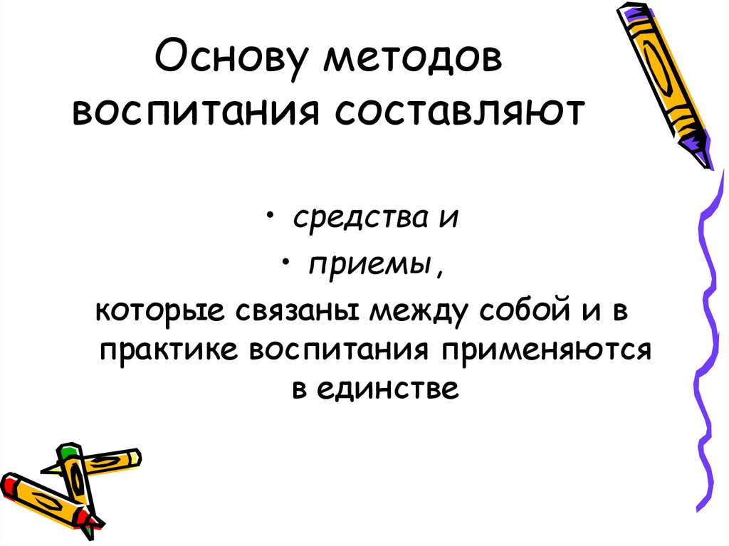 Основу методов воспитания составляют