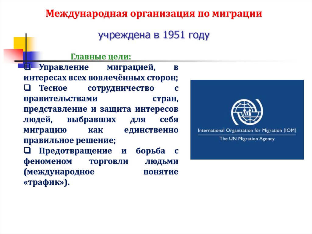 Международные организации в сфере миграции