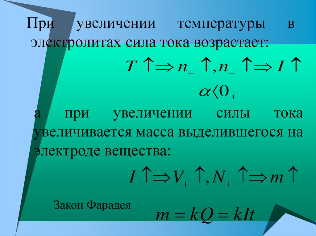 При увеличении температуры на 50. Увеличение температуры и сила тока. Усиление температура. Сила электролита. Сила электролита увеличивается в ряду.