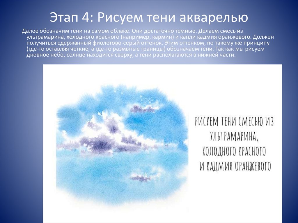 Этап 4: Рисуем тени акварелью