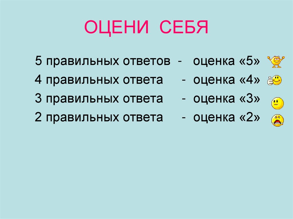 ОЦЕНИ СЕБЯ