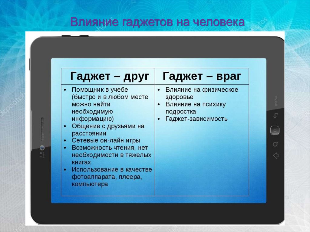 Влияние гаджетов на здоровье презентация