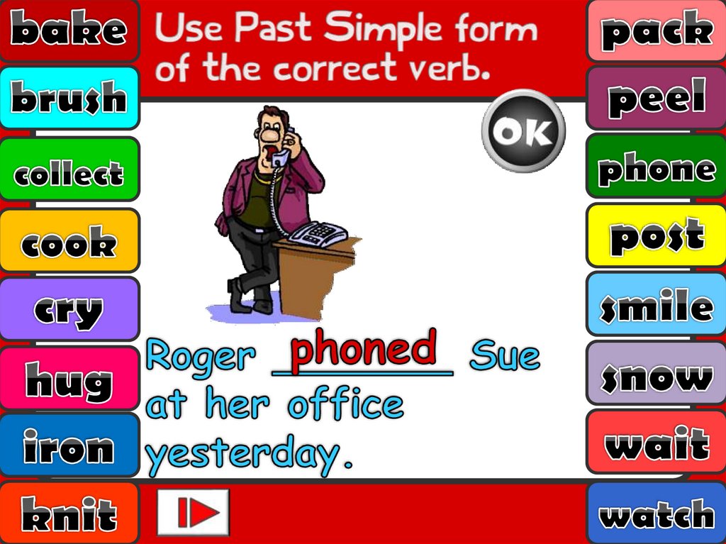Past simple regular verbs презентация
