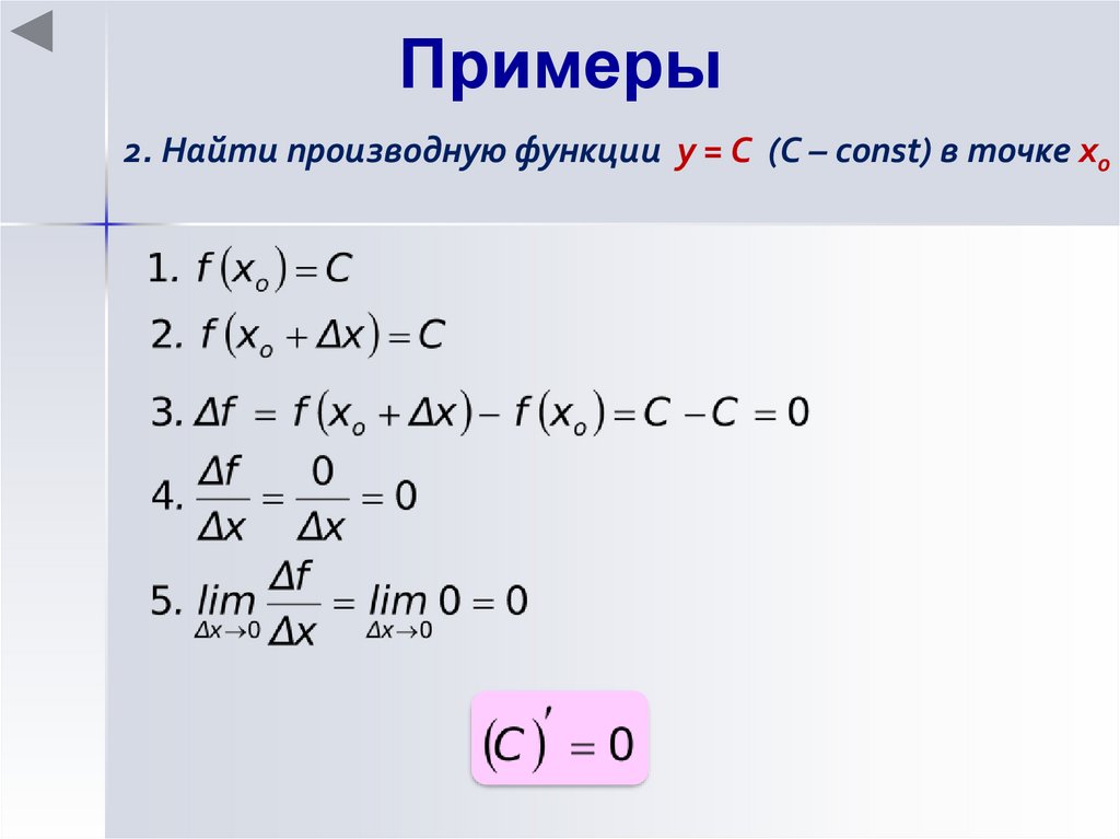 Производная - online presentation