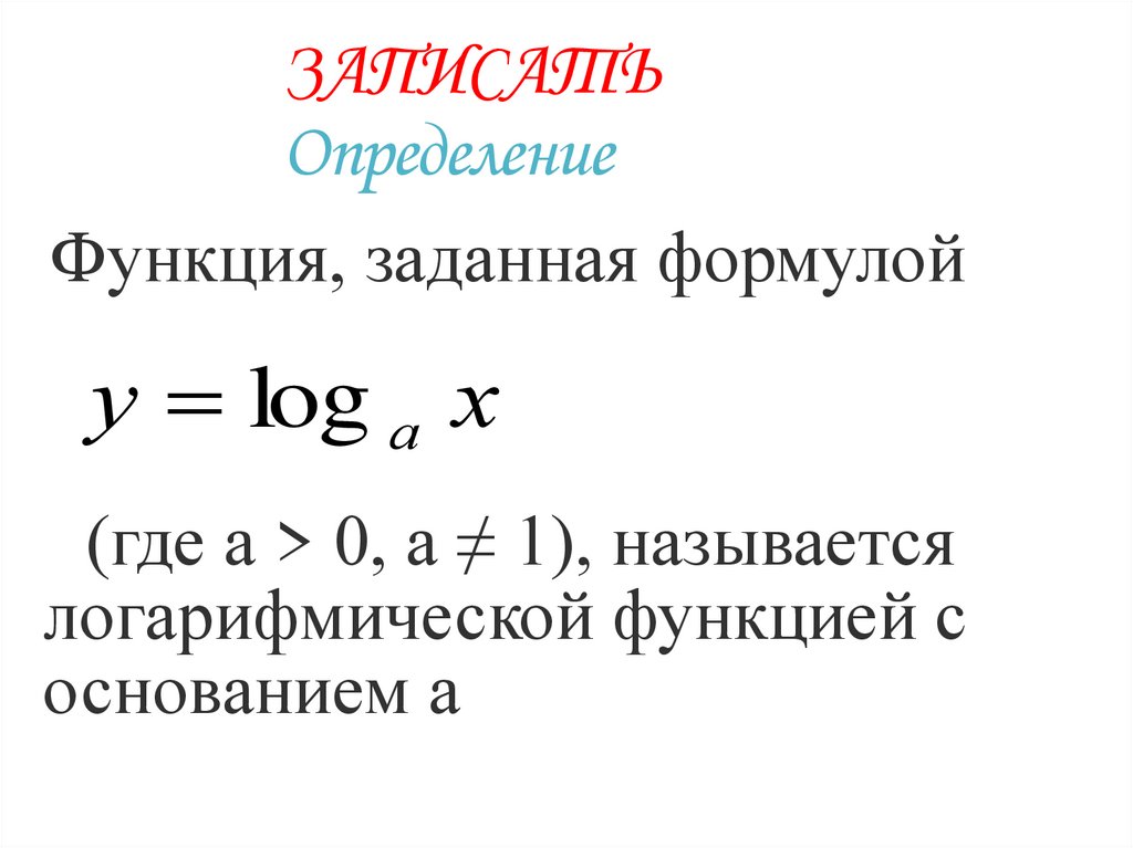 Запишите определения функции