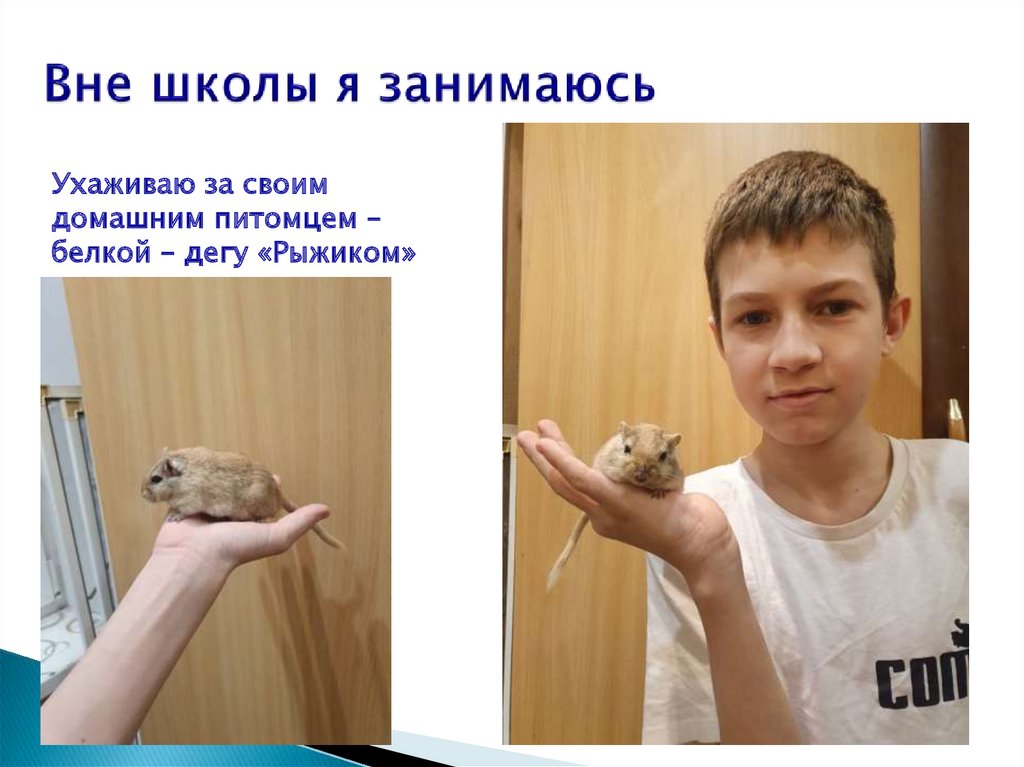 Вне школы я занимаюсь