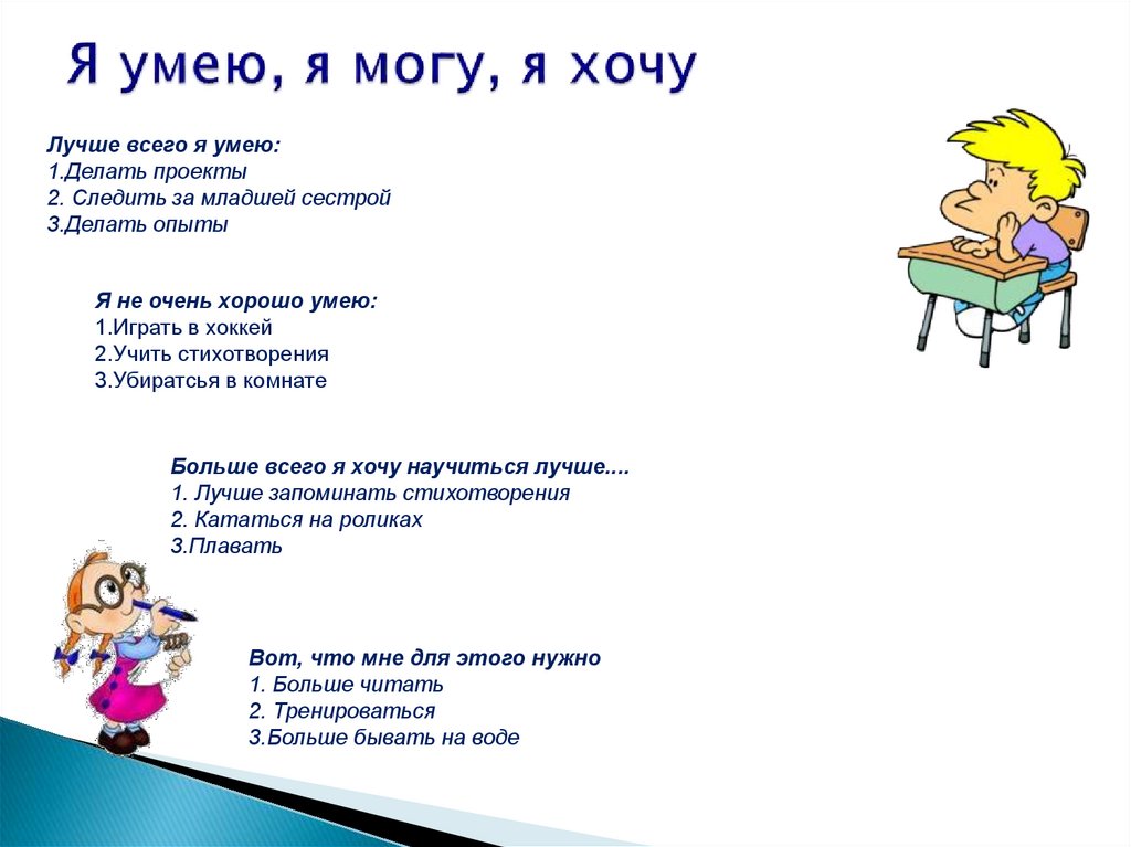 Я умею, я могу, я хочу