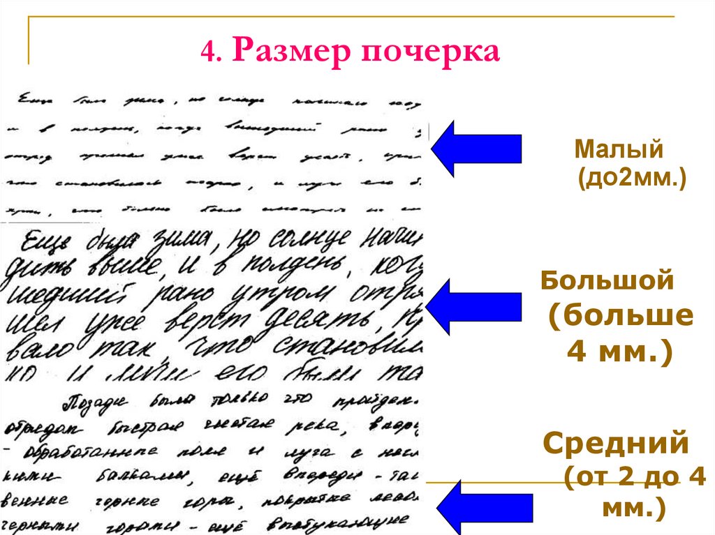 Образцы почерка виды