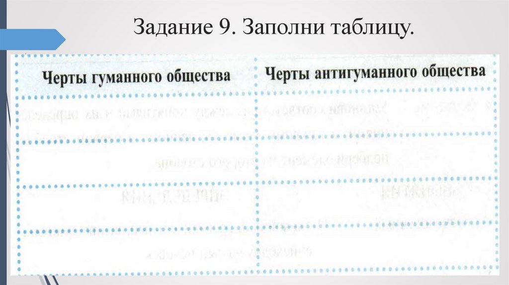 Задание 9. Заполни таблицу.