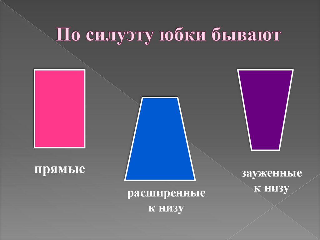 К низу. Разновидности юбок по силуэту. Конструкция юбок по силуэту. Прямые юбки по силуэту. Пр сиоуэту юбки бывают.