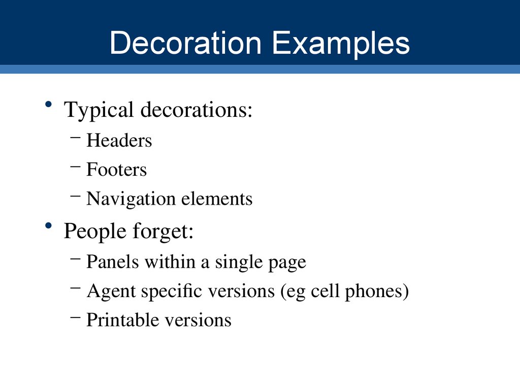 Decoration Examples