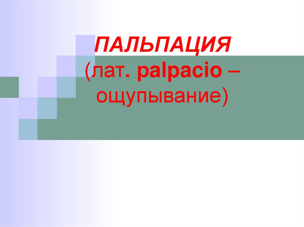 Пальпация (лат. Рalpacio – ощупывание) - презентация онлайн