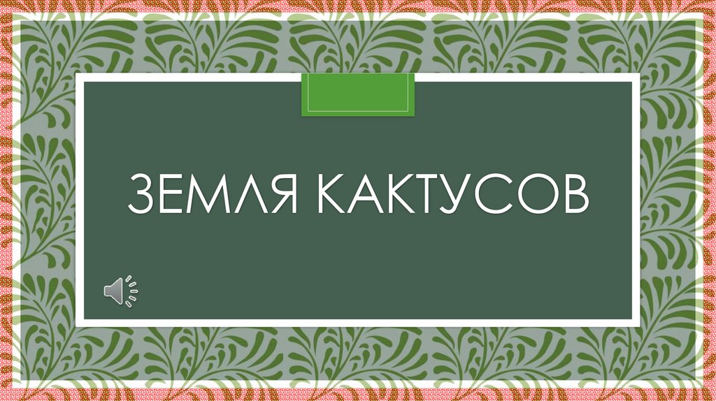Земля кактусов