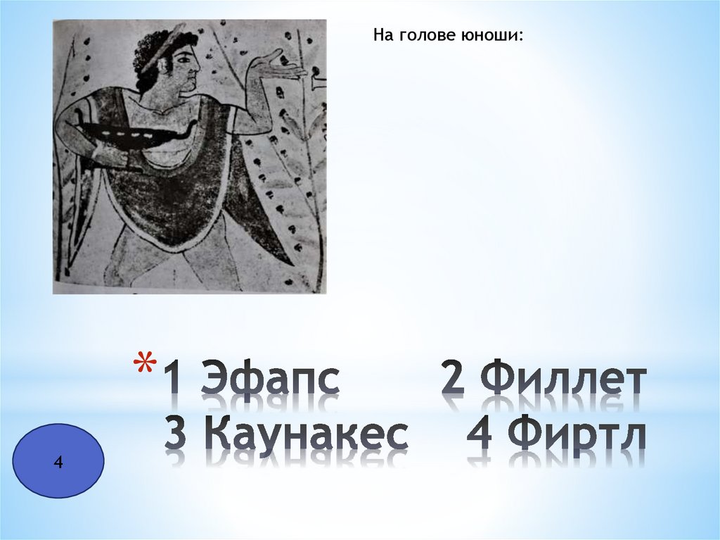 1 Эфапс 2 Филлет 3 Каунакес 4 Фиртл